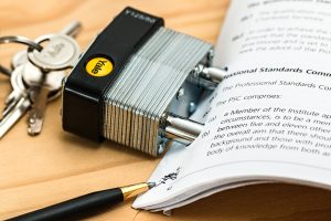 Contract with a lock to show that it is binding