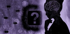Obfuscation and Java obfuscators - stylised image of woman with brain shown and a question mark