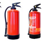 Row of fire extinguishers