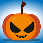 Cartoon pumpkin carved as for halloween