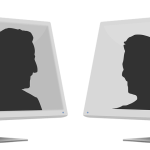 Silhouette of virtual meeting