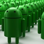 Army of little green android robots