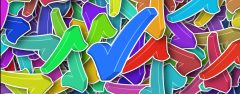 Checkbox (or tickbox) culture - image of lots of coloured checkmarks