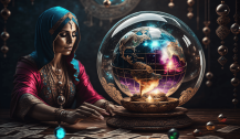 Fortune teller with a crystal ball