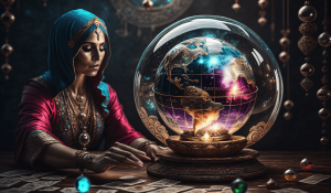 Fortune teller with a crystal ball