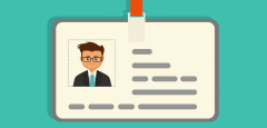 Naming conventions and naming things in Java. Stylized picture of a typical business ID card.