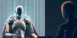 Weird AI story: person interviewing a cyborg
